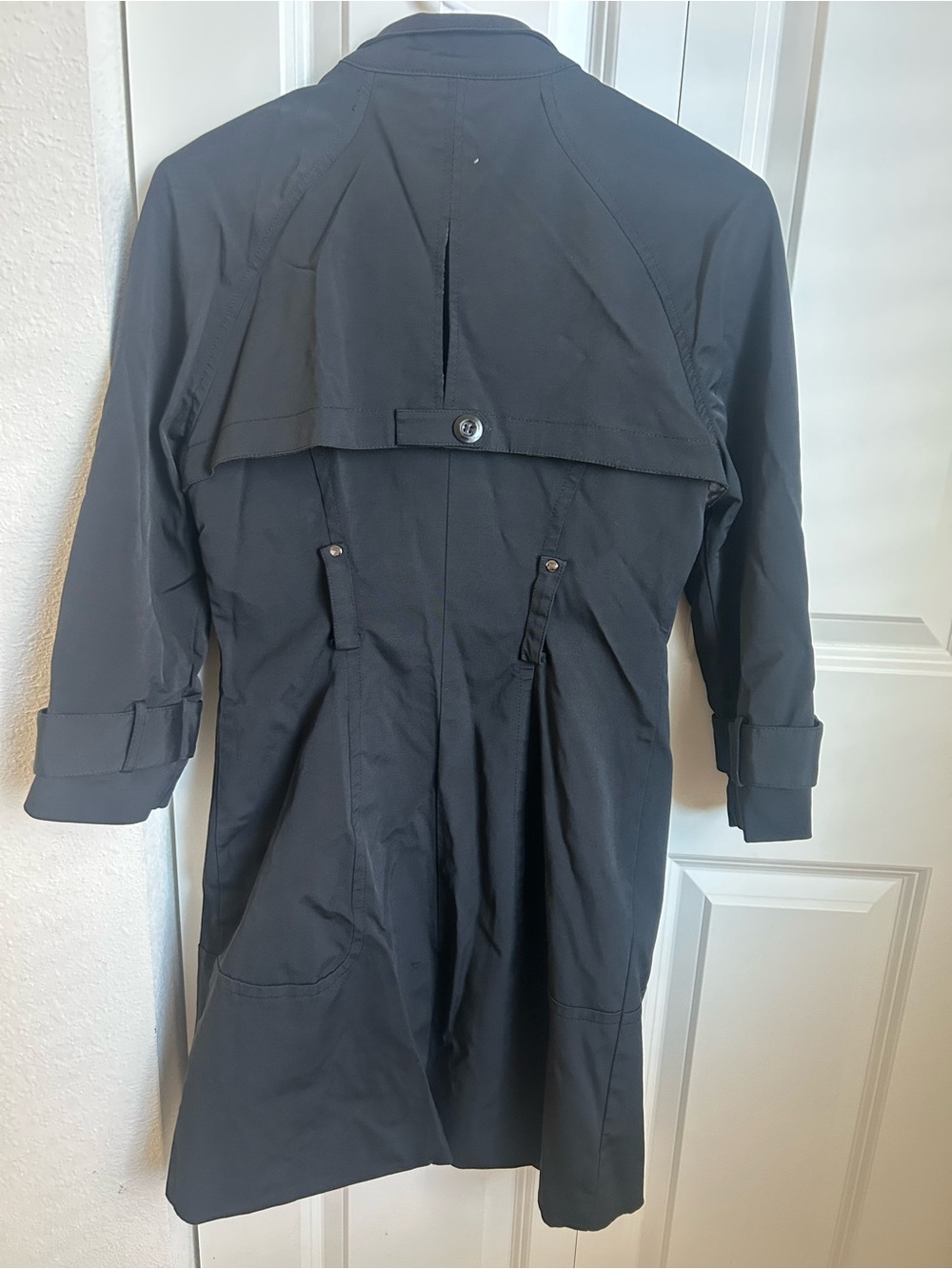 Y2K bebe Black Utility Trench Coat | Military Inspired Longline Jacket - Picture 7 of 7